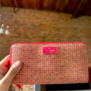 Kate Spade Hot Pink Cork Wallet Never used no tags